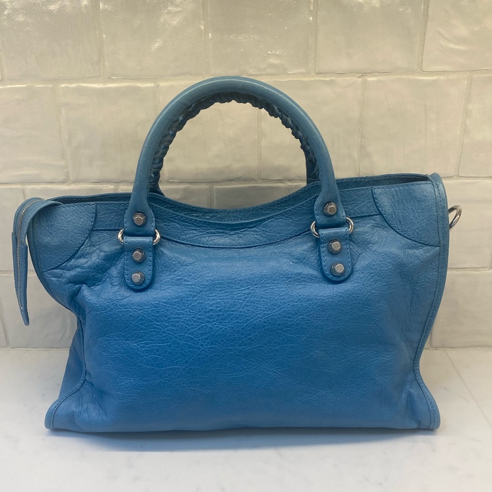 Balenciaga Agneau Classic Hardware City Bag in Aquamarine - Picture 4 of 12